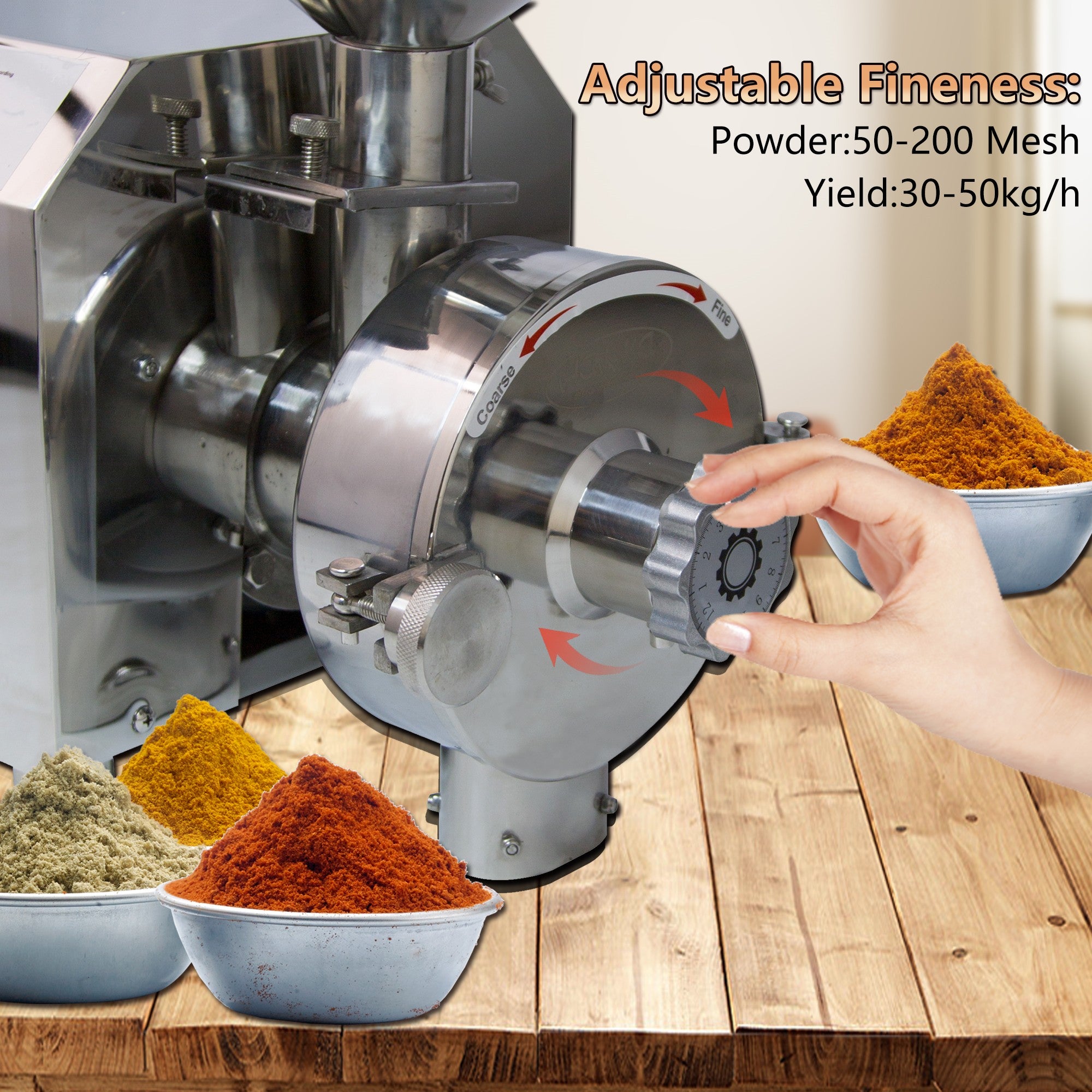Hakka Electric Grain Grinder 2200W Mill Grinding Pulverizer Machine 30 ...