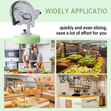 Hakka Commercial Vegetable Slicer Manual Fruit Slicer Potato Tomato Slicing Machine Onion Slicers Stainless Steel Vegetable Cutter for Potato Lemon Tomato Onion, 0.2-10mm Thickness Adjustable