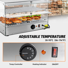 Hakka 50L Commercial Countertop Bakery Display Case with Warmer System