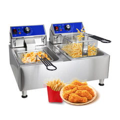 EasyRose 20L Commercial Deep Fryer with Basket 3600W Electric Frying Machine,ETL