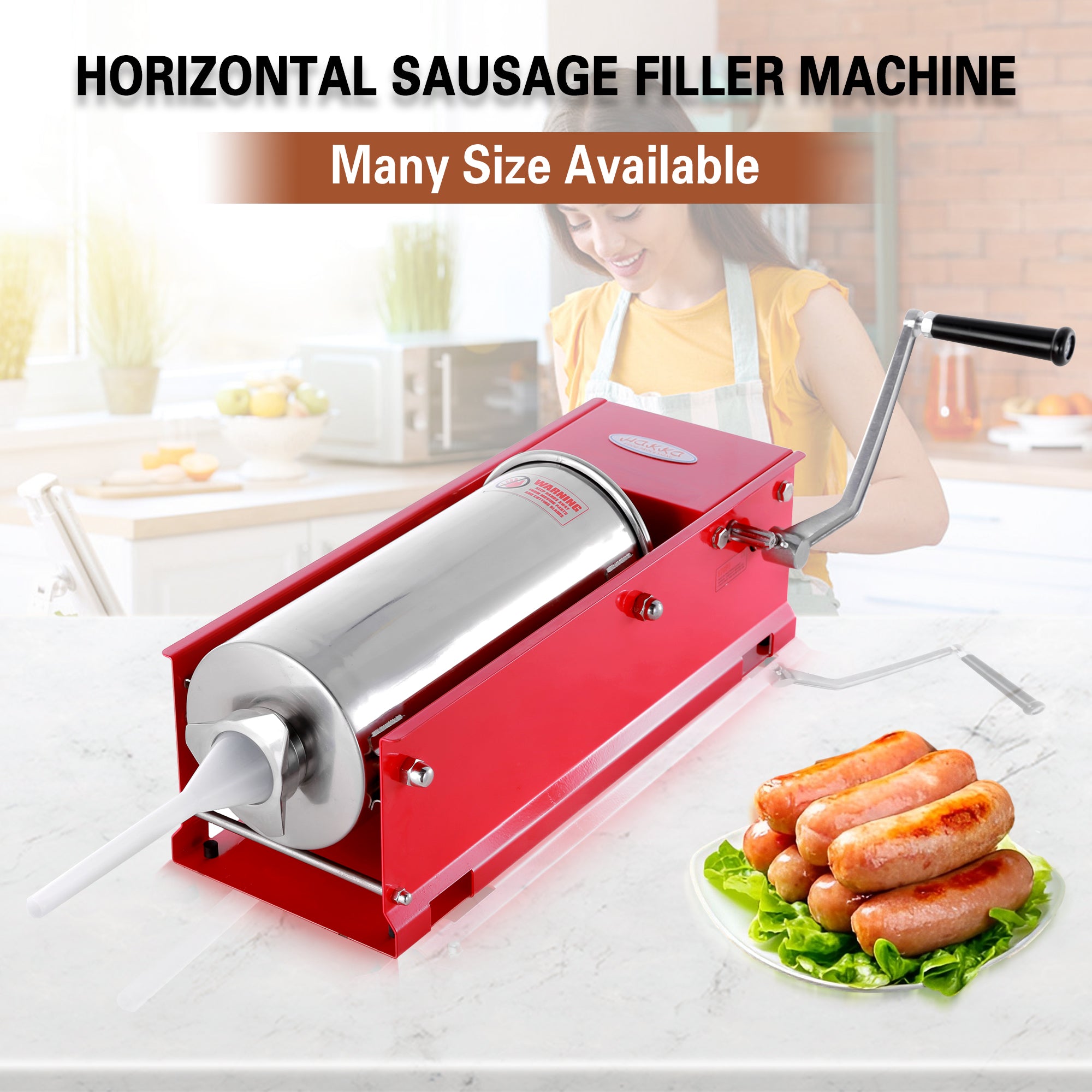 Hakka 15 Lbs(7 Liter) Sausage Stuffers 2 Speed Horzontal Spray
