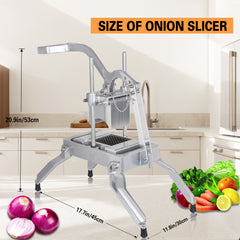 Hakka Commercial Onion Slicer 1/4" 3/16" Manual Fruit Vegetable Cutter Chopper