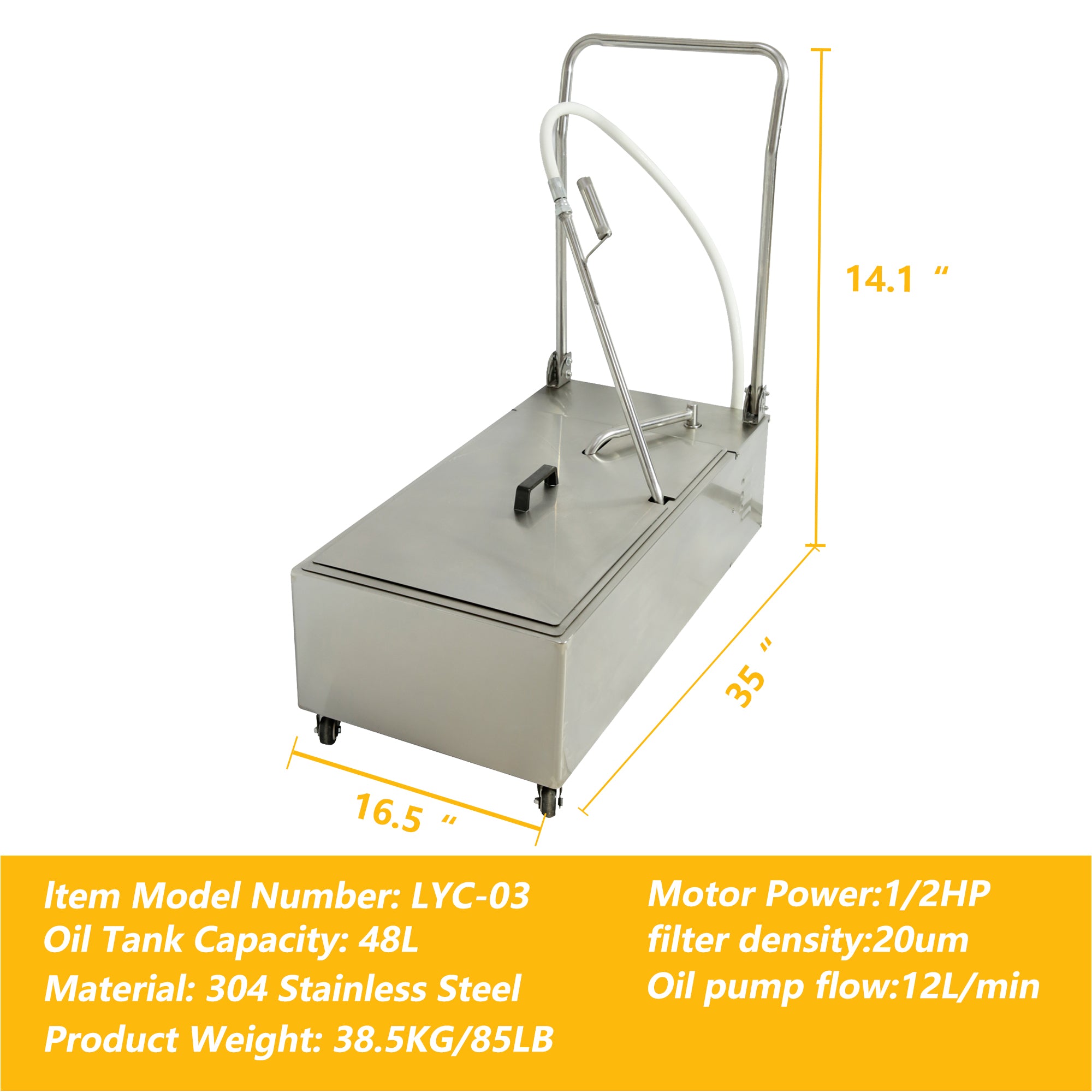 EasyRose Deep Fryer Filter Machine, Commercial Mobile Oil Filter Syste ...