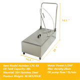 EasyRose Deep Fryer Filter Machine, Commercial Mobile Oil Filter System For Restaurant, 48L, 1/2 Hp