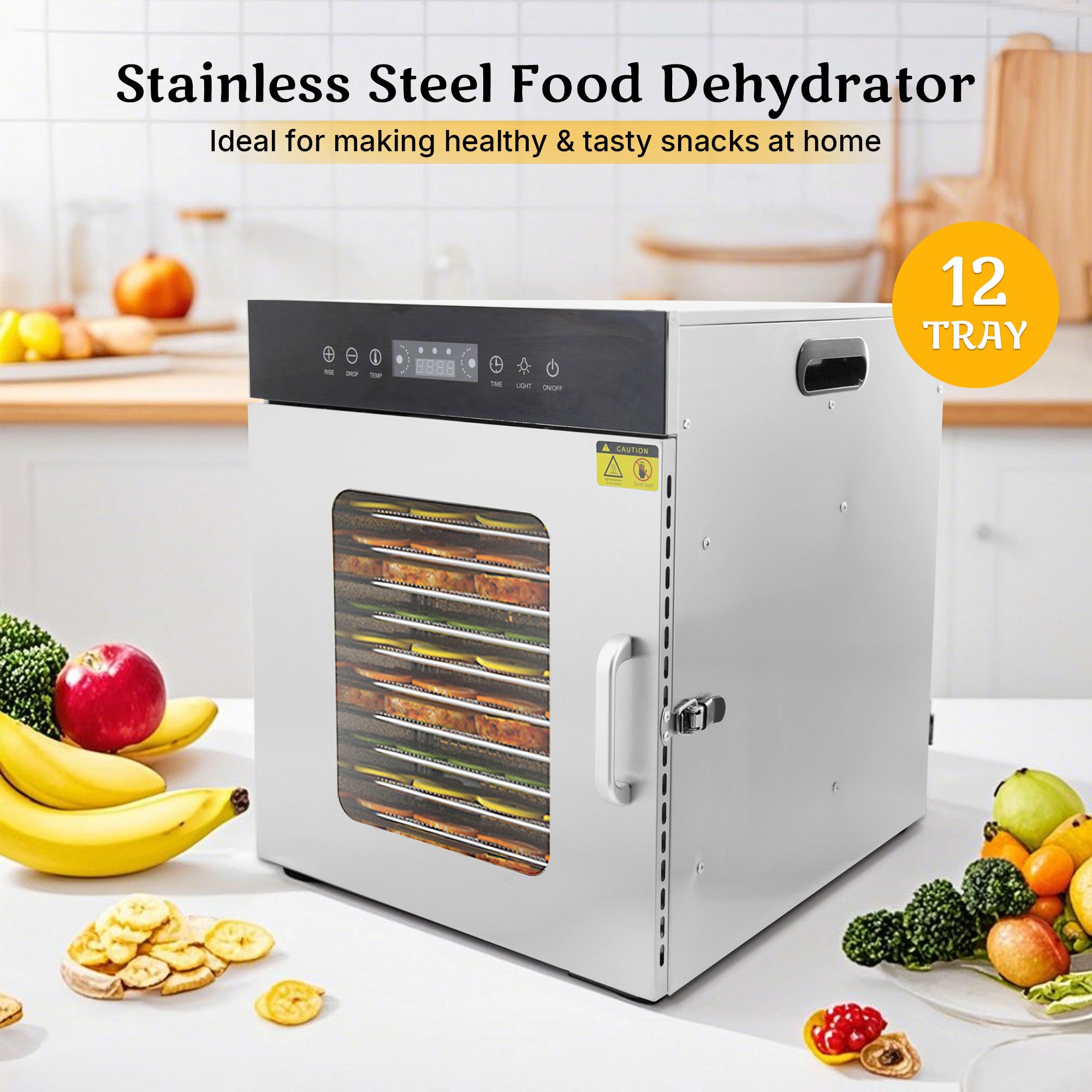 Hakka 12 Tray Food Dehydrator Commercial Stainless Steel Fruit