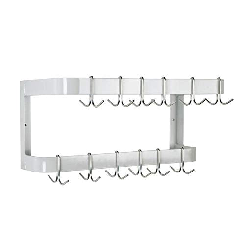 Hakka 48 in. Wall Mounted Commercial Stainless Steel Double Line Pot Rack