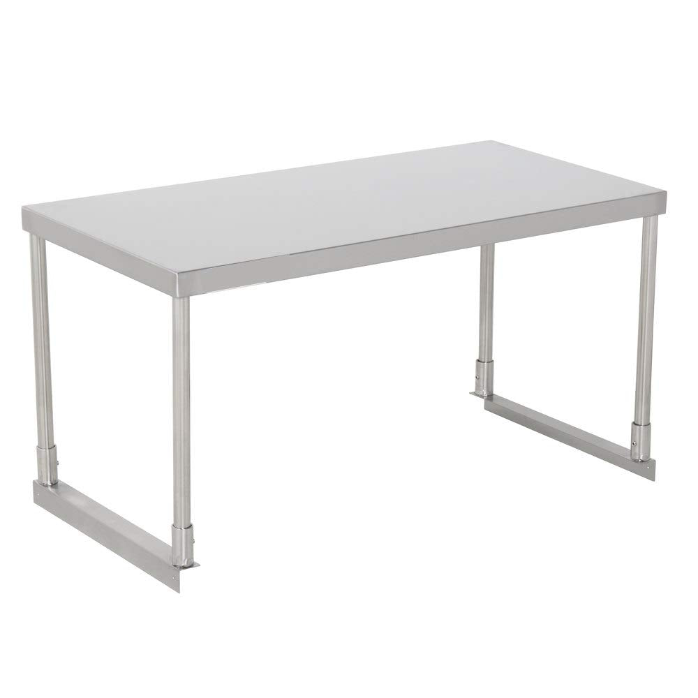 Hakka 14" x 36" Commercial Kitchen Stainless Steel Single Overshelf Work Table