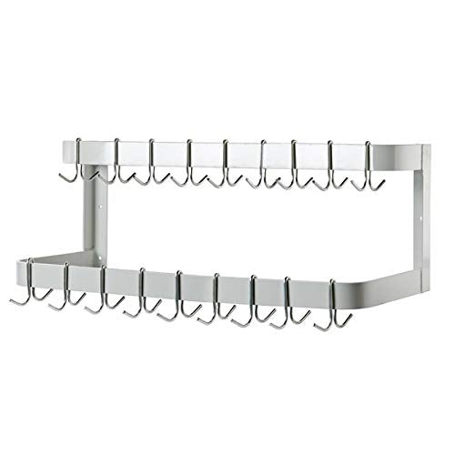 Hakka 84 in. Wall Mounted Commercial Stainless Steel Double Line Pot Rack
