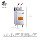 EasyRose 40 lb Commercial LPG Deep Fryer, 3-Burner 90,000 BTU Floor Fryer with 2 Baskets, ETL Listed-1