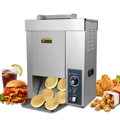 EasyRose Vertical Hamburger Toasting Machine Automatic Chain Type Toaster Heater, EGO temperature control, 2000W