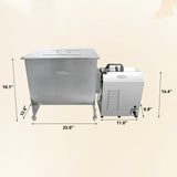 Hakka Electric Meat Mixer 37.5L/85lb Capacity Tank Gear Driven Stainless Steel Mixer