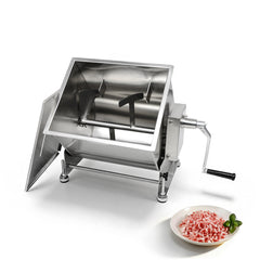 Hakka 37.5L/85 lbs Commercial Tilting Meat Mixer, Stainless Steel Manual Mixing Machine 