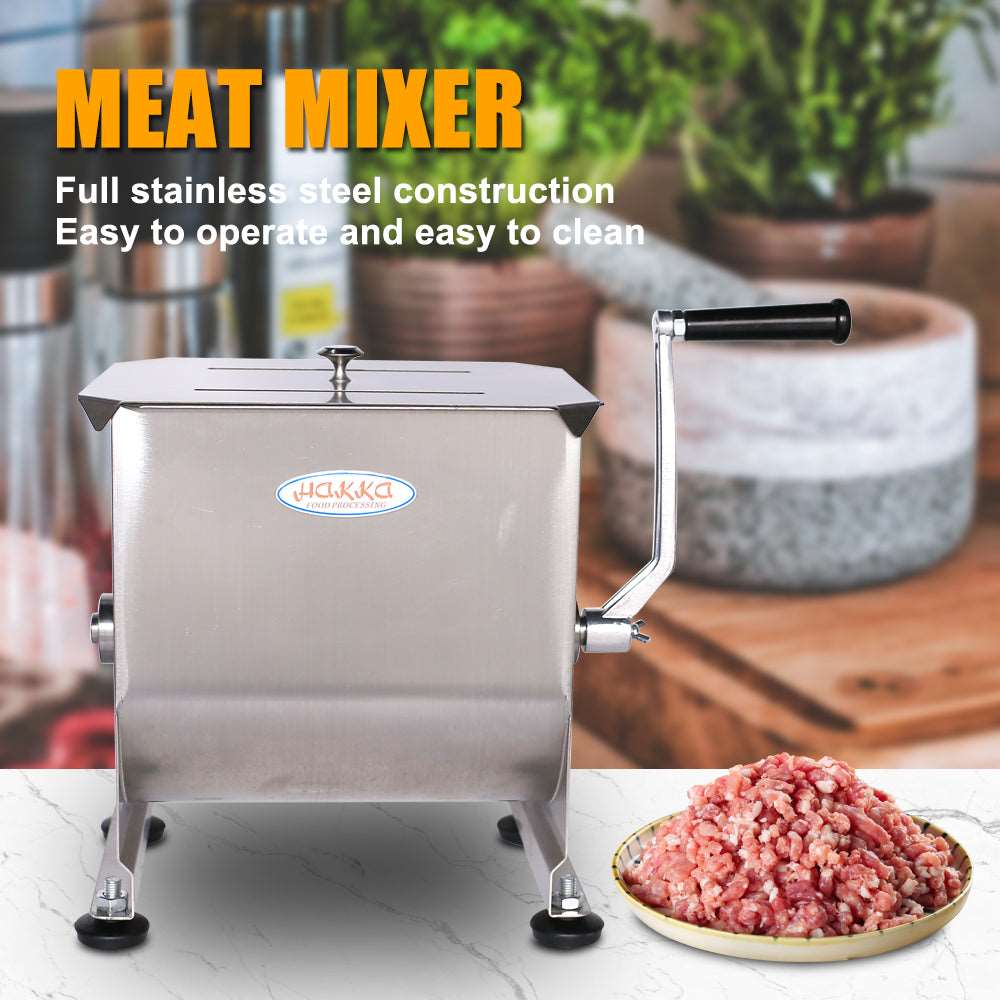 Hakka 40 Liter Double Axis Manual Meat Mixer, Silver
