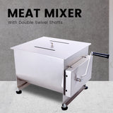 Hakka 40 Liter/ 80lb Capacity Double Axis Stainless Steel Manual Meat Mixers ,Sausage Mixer Machine(Official Refurbishment)