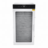 Hakka Bros 20-Tray 1600W Food Dehydrator, 32.7 sq. ft. Drying Space, 86–194°F Temp, 24H Timer & Glass Door
