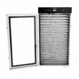 Hakka Bros 20-Tray 1600W Food Dehydrator, 32.7 sq. ft. Drying Space, 86–194°F Temp, 24H Timer & Glass Door