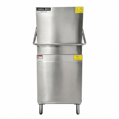 Hakka Bros Commercial Hood Type Dishwasher, High Temperature Door Type Dishwashing Machine with Rinse Pump, ETL & NSF Certified, Stainless Steel 