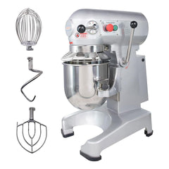 Hakka 10Qt Commercial Planetary Mixer, 500W 3-Speed Food Mixer with Timer, Includes Dough Hook, Flat Beater & Whisk,ETL Certified 