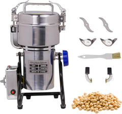 Hakka Grain Mill 500g High Speed Food Electric Stainless Steel Powder MillSeeds Flour Nut Pill Wheat Corn Herbs Spices Powder Machine，2000W