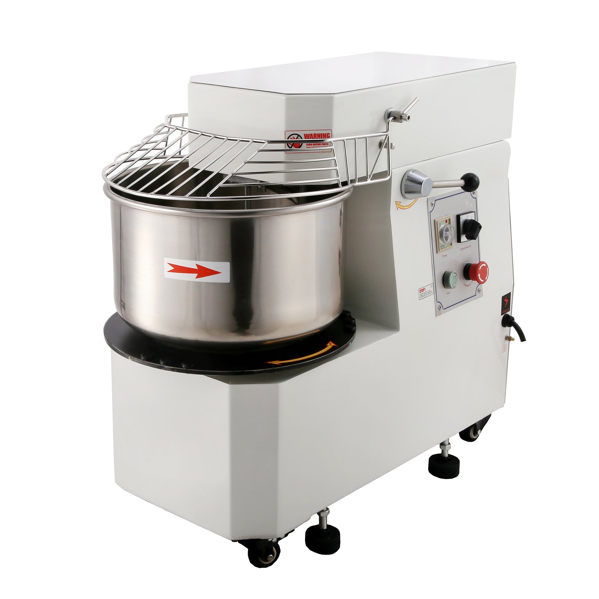 Hakka Commercial Dough Mixers 20 Quart Stainless Steel 2 Speed Rising  Spiral Mixers-HTD20B(220V/60Hz,3 Phase)