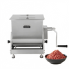 Morgangastro 15L/30 lb Manual Meat Mixer, Stainless Steel Tilt Sausage Mixer with Removable Paddles & Hand Crank