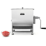 Morgangastro 30L/60 lb Commercial Manual Meat Mixer with Gearbox, Fixed Tank Stainless Steel Sausage & Burger Mixer