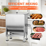 Morgangastro 7.5L/15 lb Commercial Manual Meat Mixer, Fixed Tank Stainless Steel Sausage & Burger Mixer