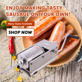 Hakka Sausage Stuffer 2 Speed Stainless Steel Vertical Sausage Maker (7Lb/3L(Horizontal)