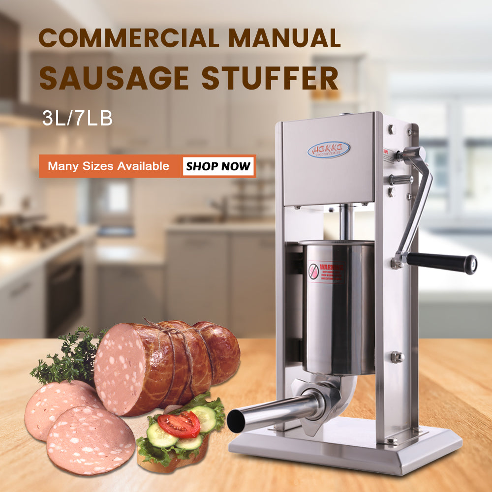 Hakka stainless sausage stuffer 2 Speed Vertical 5-7 Lb Sausage Maker(Official Refurbishment)