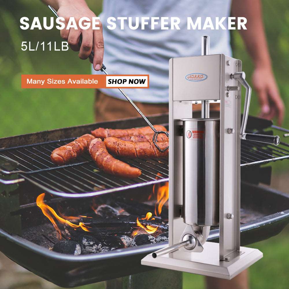 Hakka 11 Lb/5 L Stainless Sausage Stuffer 2 Speed  Vertical Sausage Maker（SV-5）