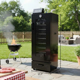 Hakka 8 Racks Commercial Electric Smoker with Visible Door,  Vertical Black Smoke Oven for Sausage, Jerky & BBQ