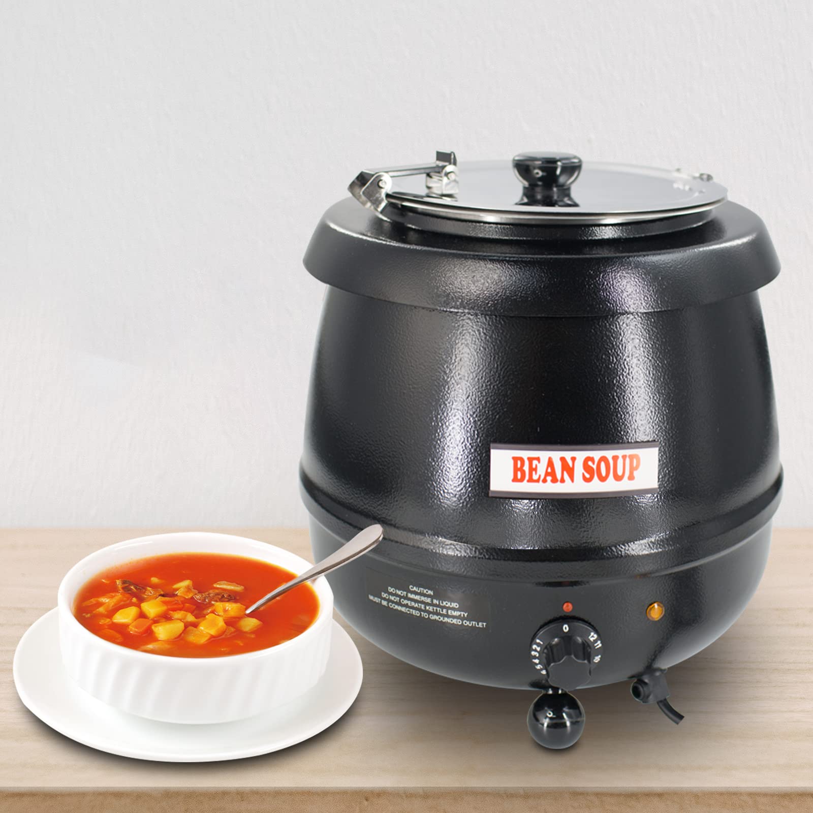 Hakka 11Qt Soup Warmer Commercial Soup Kettle Warmer with Hinged Lid and Detachable Stainless Steel Pot（SB-6000）