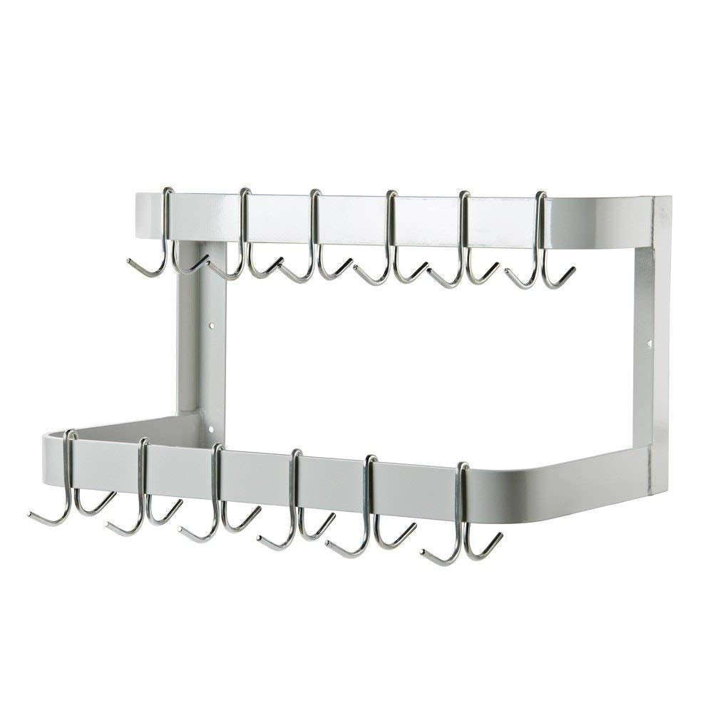 Hakka 36” Wall Mounted Commercial Stainless Steel Double Line Pot Rack