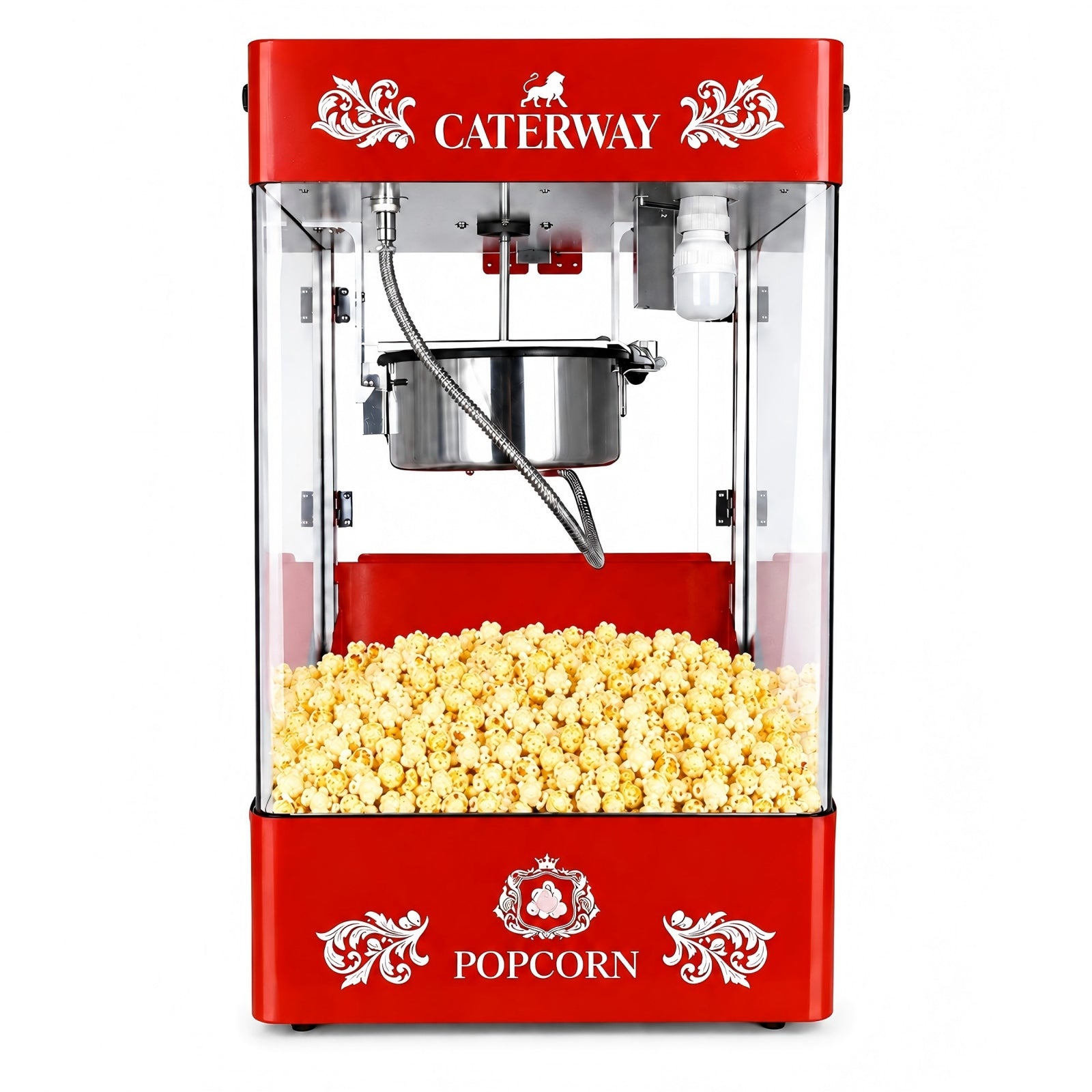 Caterway red commercial popcorn machine front view