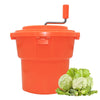 Clivia 2.5 Gal/10 Qt orange commercial salad spinner with manual handle for lettuce and vegetables