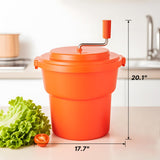 Clivia 5 Gal/20 Qt large salad spinner shown in kitchen scene with size reference for commercial food prep