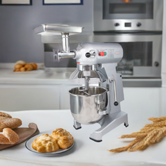 Hakka 30Qt Dough Stand Mixer 3 Speed, 4 Function Stainless Steel Food Mixer with Meat Grinder Head, ETL certified