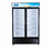Hakka Brothers 42.4 Cu. Ft. / 1200L Commercial Double Glass Door Merchandiser with Lightbox, 8 Adjustable Shelves & LED Lighting