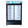 Hakka Brothers 42.4 Cu. Ft / 1200L Commercial Double Sliding Glass Door Merchandiser with Lightbox, 8 Adjustable Shelves & LED Lighting