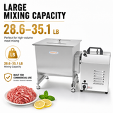 Hakka commercial electric meat mixer capacity infographic showing large batch meat mixing performance