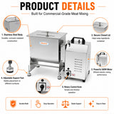 15L 30 lb tilting mixer details