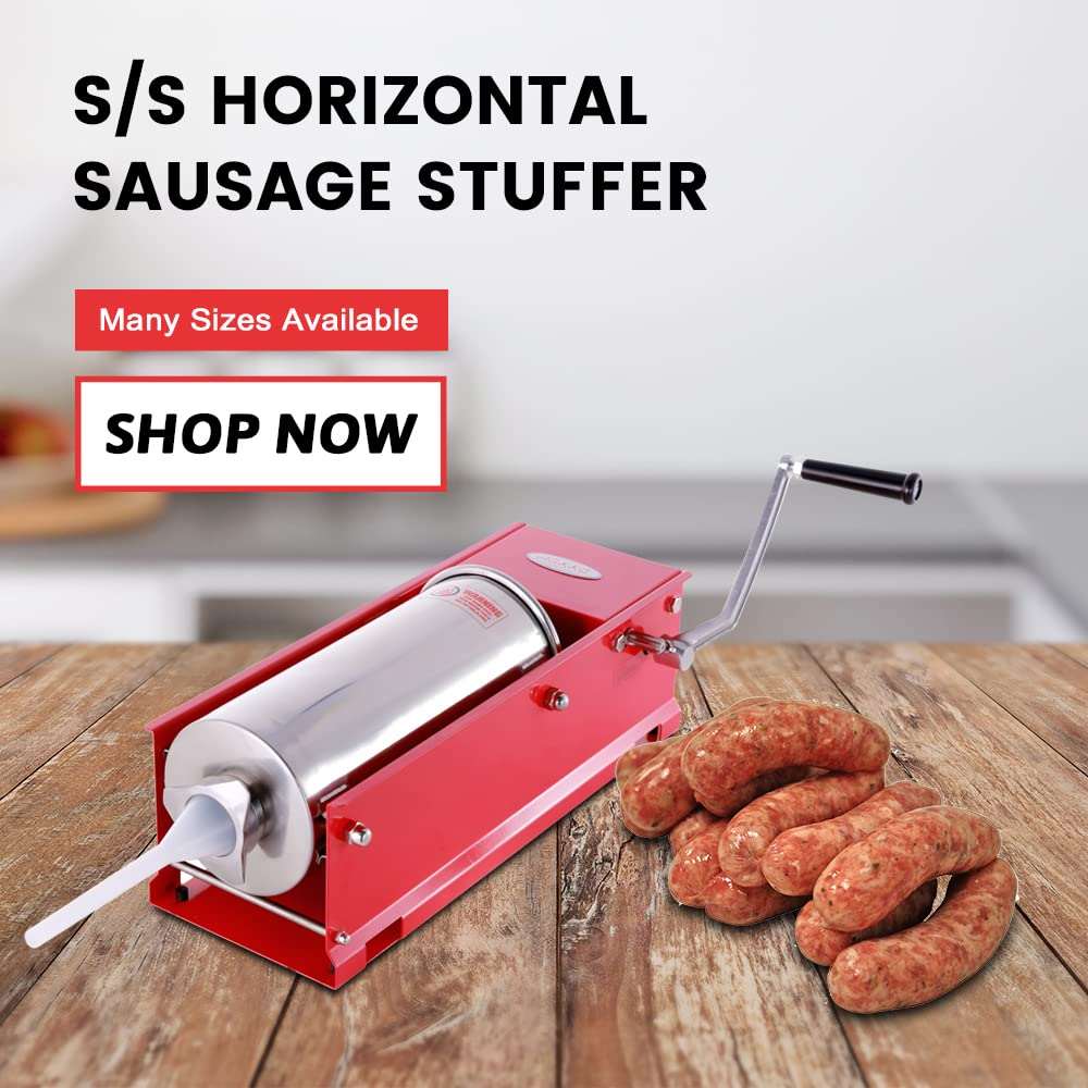 Hakka 15 Lbs(7 Liter) Sausage Stuffers 2 Speed Horizontal Sausage Makers