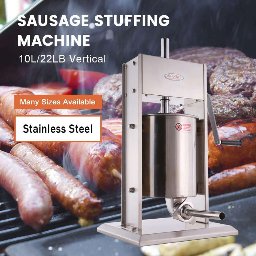 Hakka Commercial Electric Sausage Stuffer – 30LB / 15L Capacity – Stainless Steel, Model SEV-15