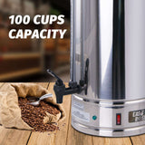 EASYROSE Coffee Urn 100 Cup Coffee Percolator Commercial Coffee Maker with Removable Filter, Perfect For Office, Parties, Catering