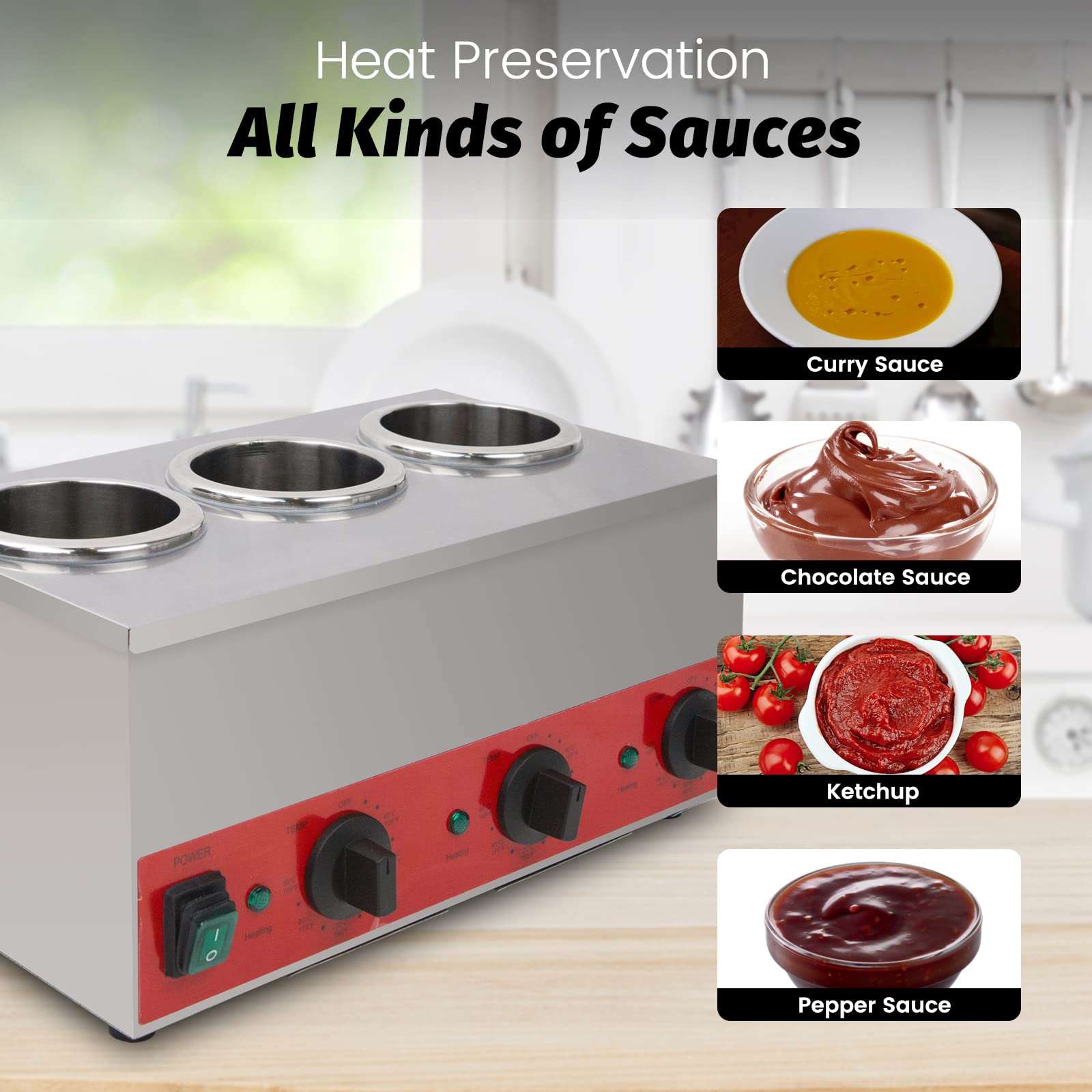 Kitchen Sauce Warmer Commercial Double Squeeze Topping Bottle Warmer Machine
