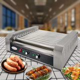 EasyRose Commercial Hot Dog Roller Grill with 7 Rollers