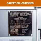 EasyRose Commercial Stainless Steel Gas Fryer, 62-75lb High Capacity Fryer，with 2 Baskets，5 Burners，30,000X5 BTU，CSA / ETL Certified
