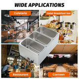 EasyRose Bothers Commercial Countertop Food Warmer - 120V, 1200W