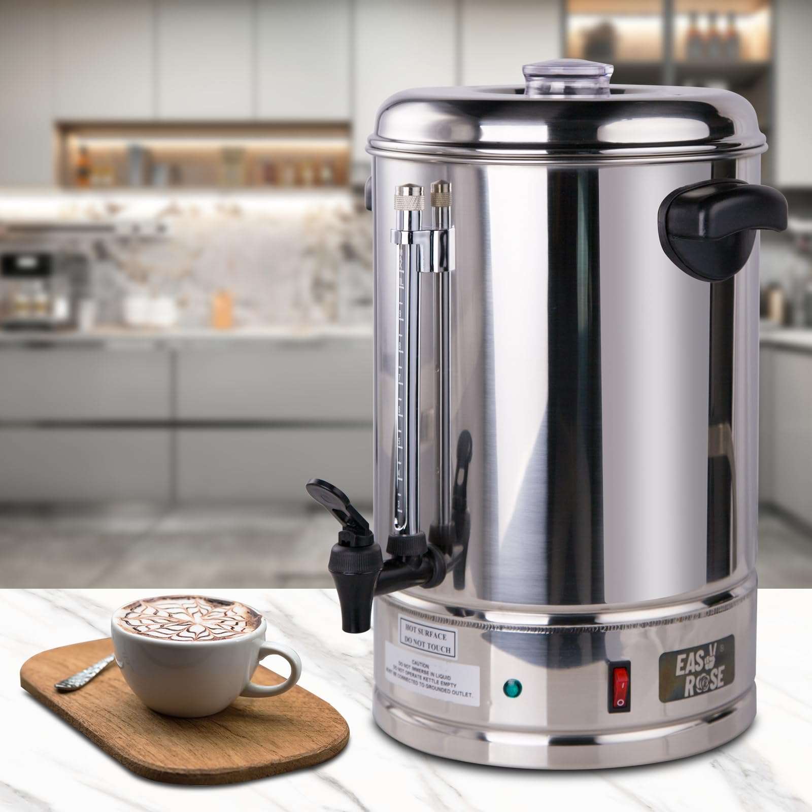 EASYROSE Coffee Urn 65 Cup Coffee Percolator Commercial Coffee Maker with Removable Filter, Perfect For Office, Parties, Catering