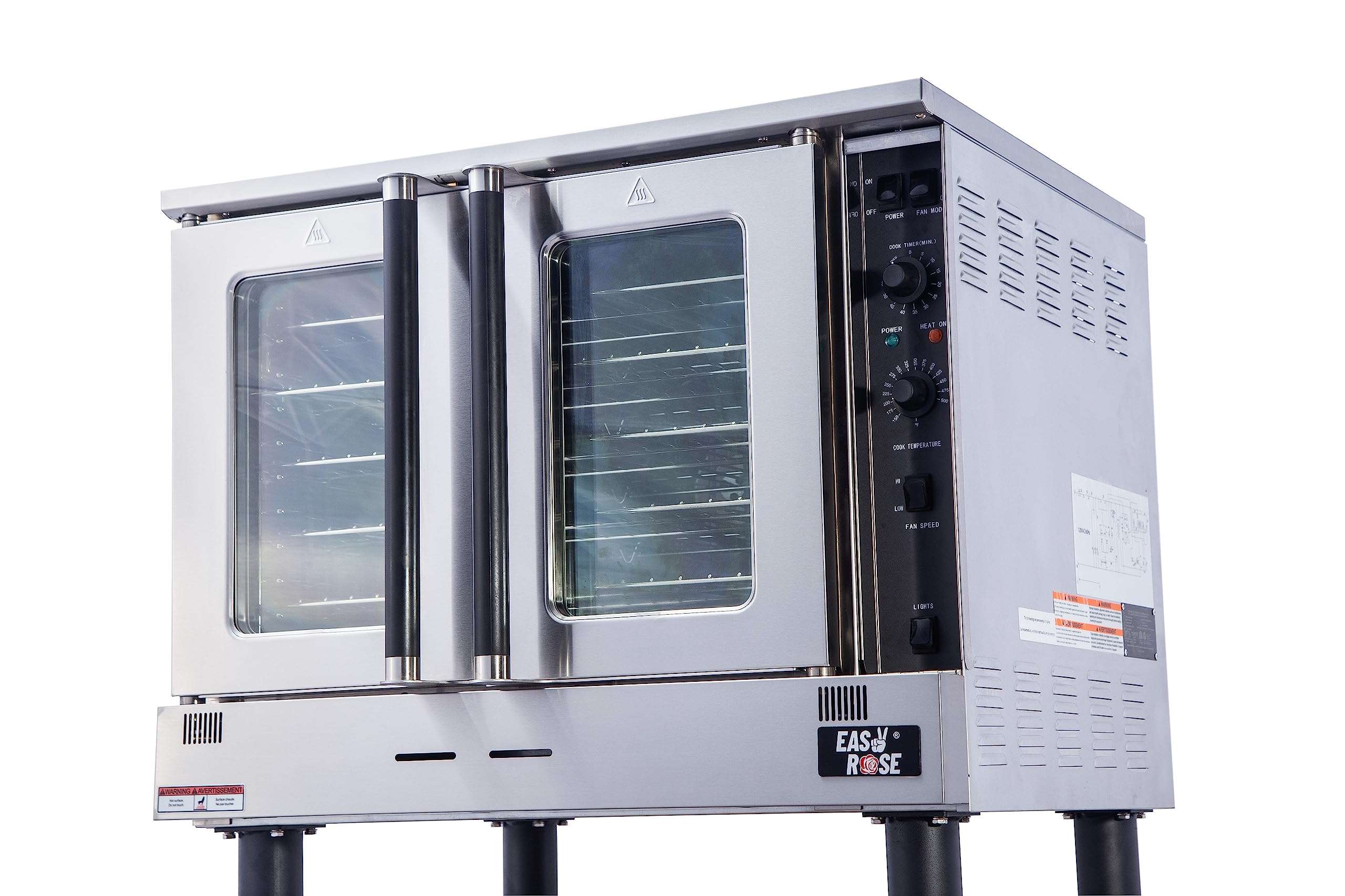 EASYROSE Commercial Convection Oven Single Deck Natural Gas Commercial Ovens for Bakery Kitchen Restaurant, 60,000 BTU